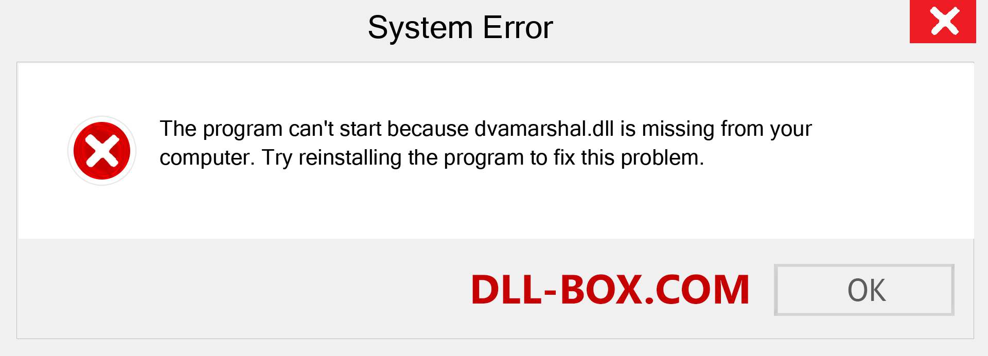  dvamarshal.dll file is missing?. Download for Windows 7, 8, 10 - Fix  dvamarshal dll Missing Error on Windows, photos, images