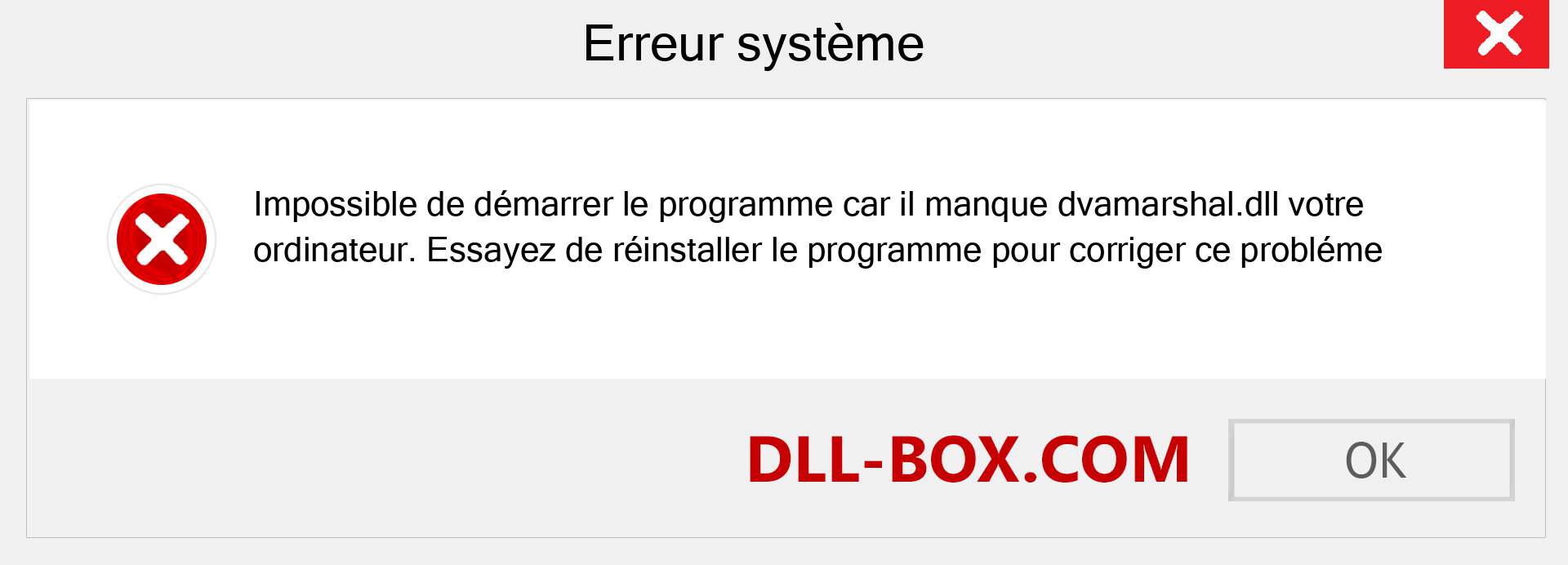 Le fichier dvamarshal.dll est manquant ?. Télécharger pour Windows 7, 8, 10 - Correction de l'erreur manquante dvamarshal dll sur Windows, photos, images